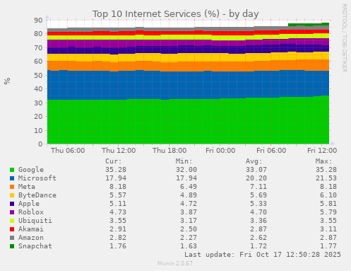 Top 10 Internet Services (%)